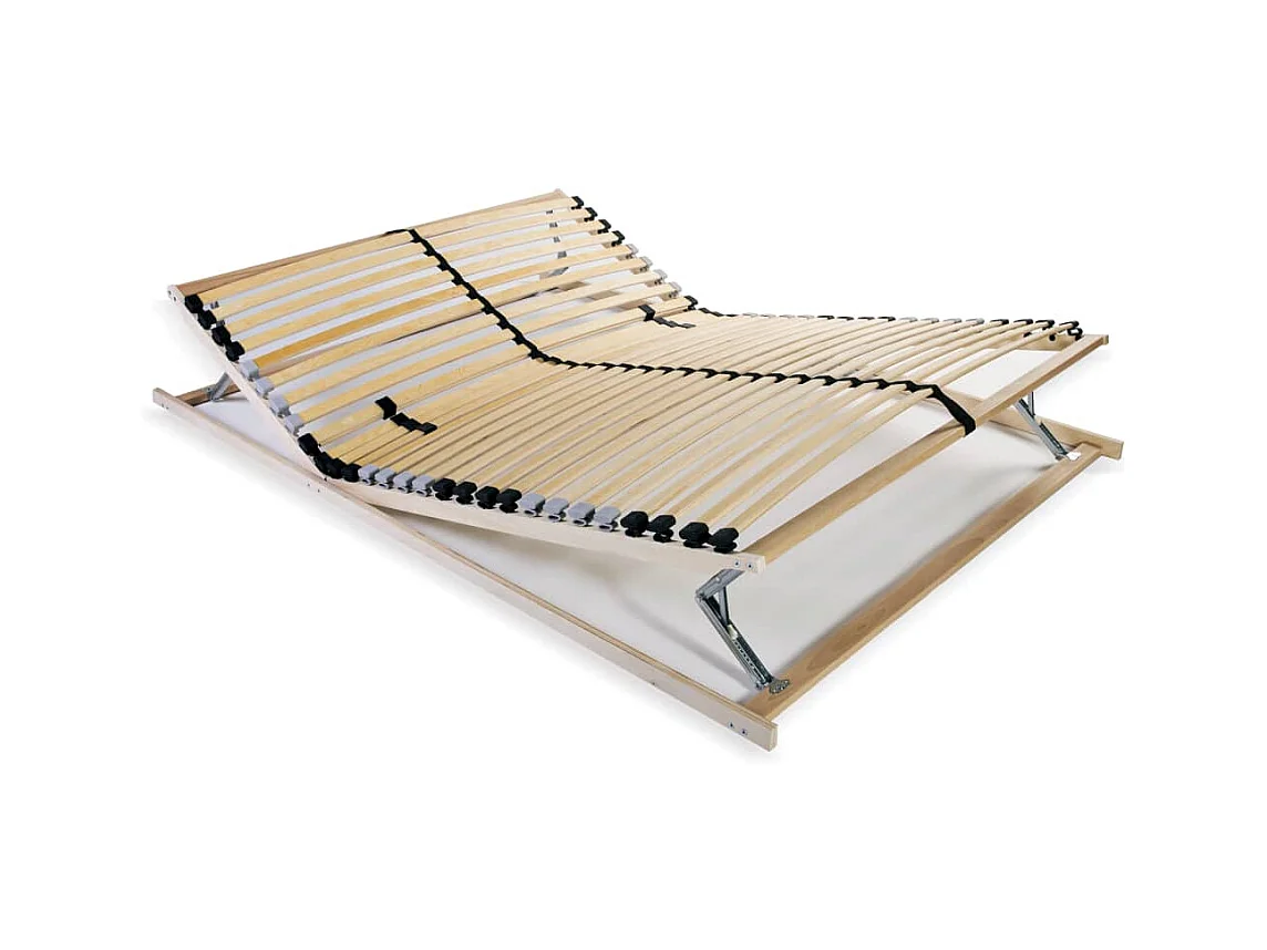 Sommier à lattes sans matelas avec 28 lattes 7 zones 140x200 cm