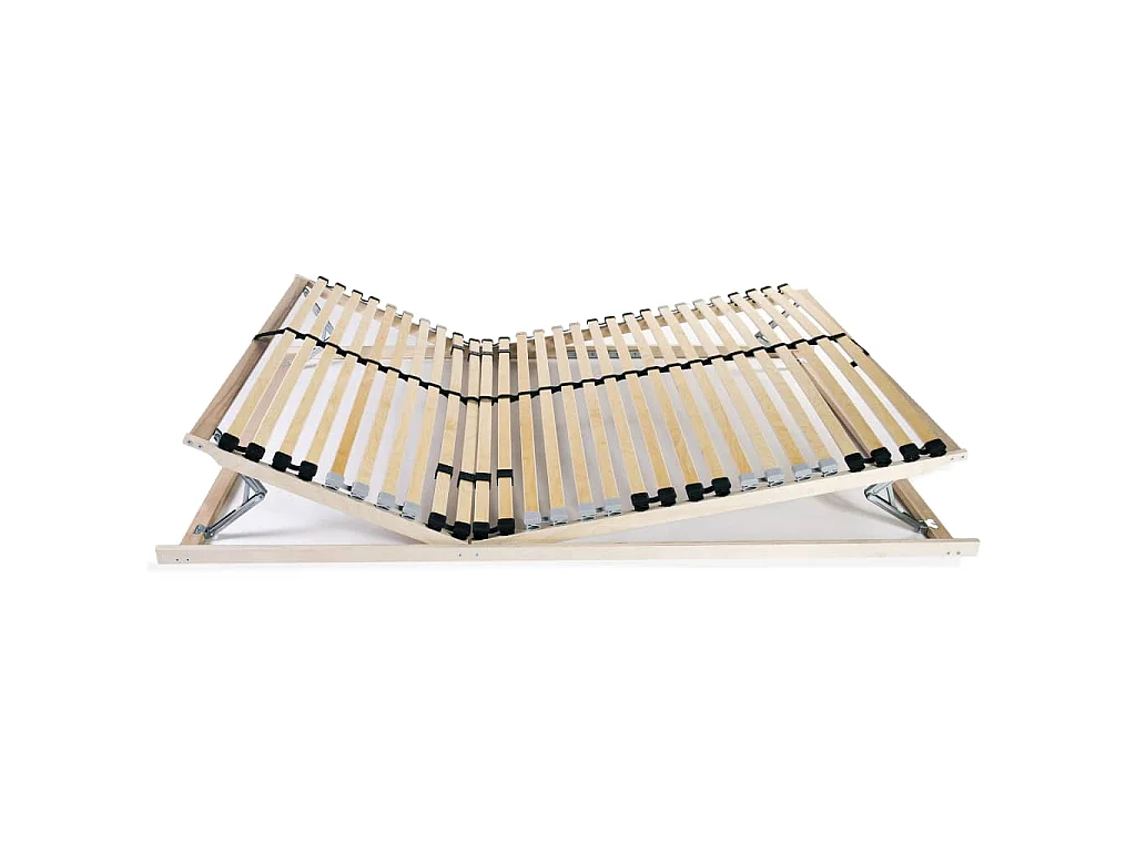 Sommier à lattes sans matelas avec 28 lattes 7 zones 140x200 cm