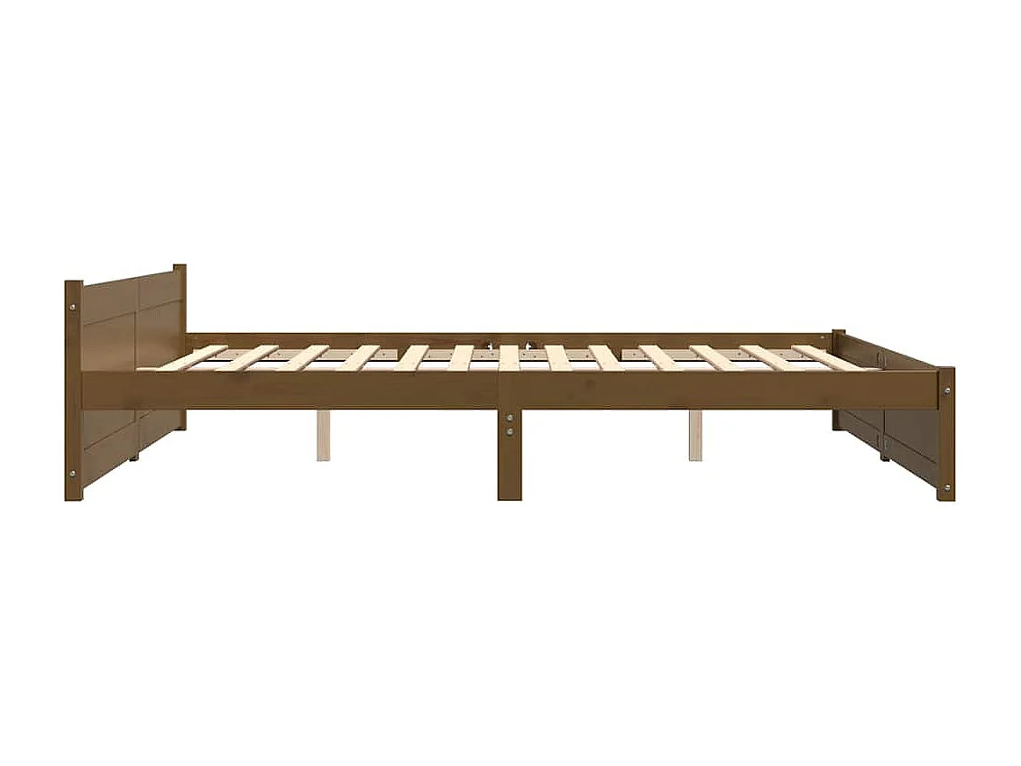 Cadre de lit sans matelas marron miel bois massif 200x200 cm