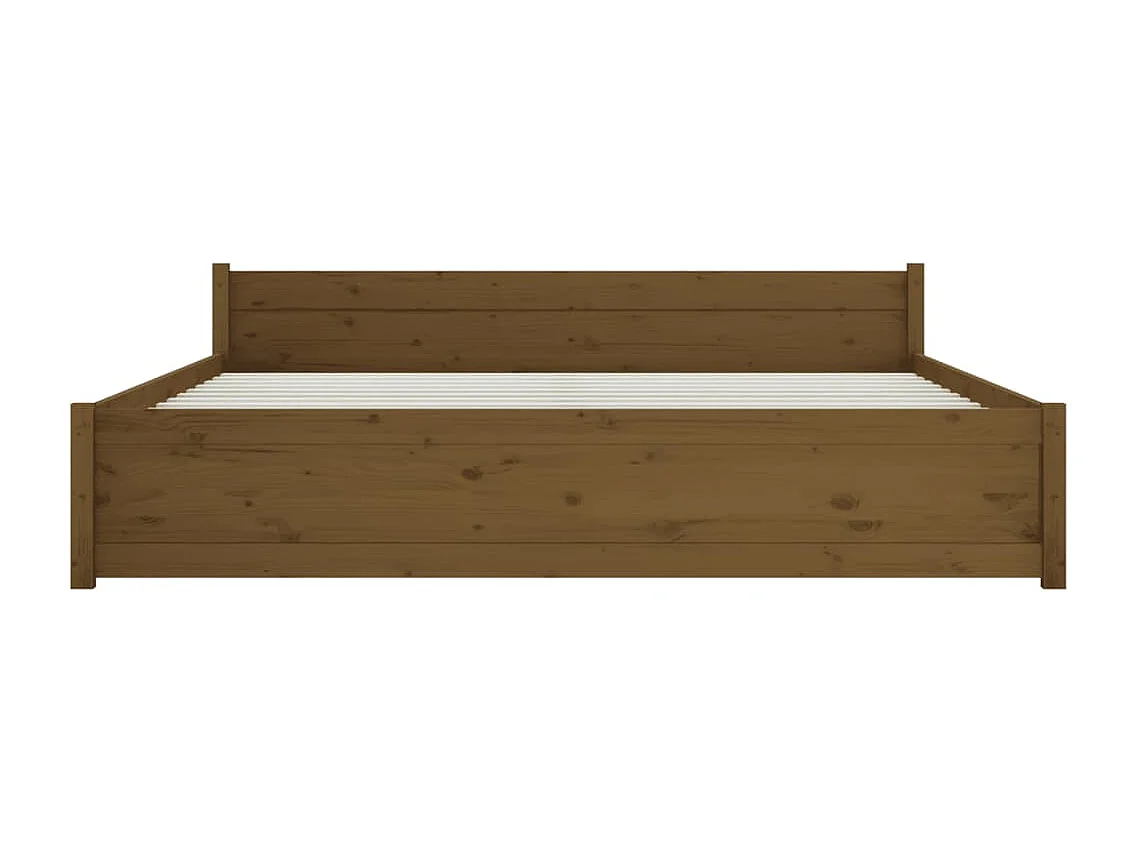 Cadre de lit sans matelas marron miel bois massif 200x200 cm