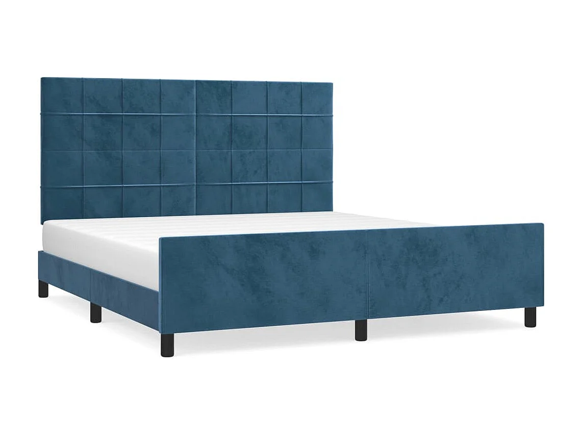 Bedframe zonder matras 160x200 cm fluweel donkerblauw