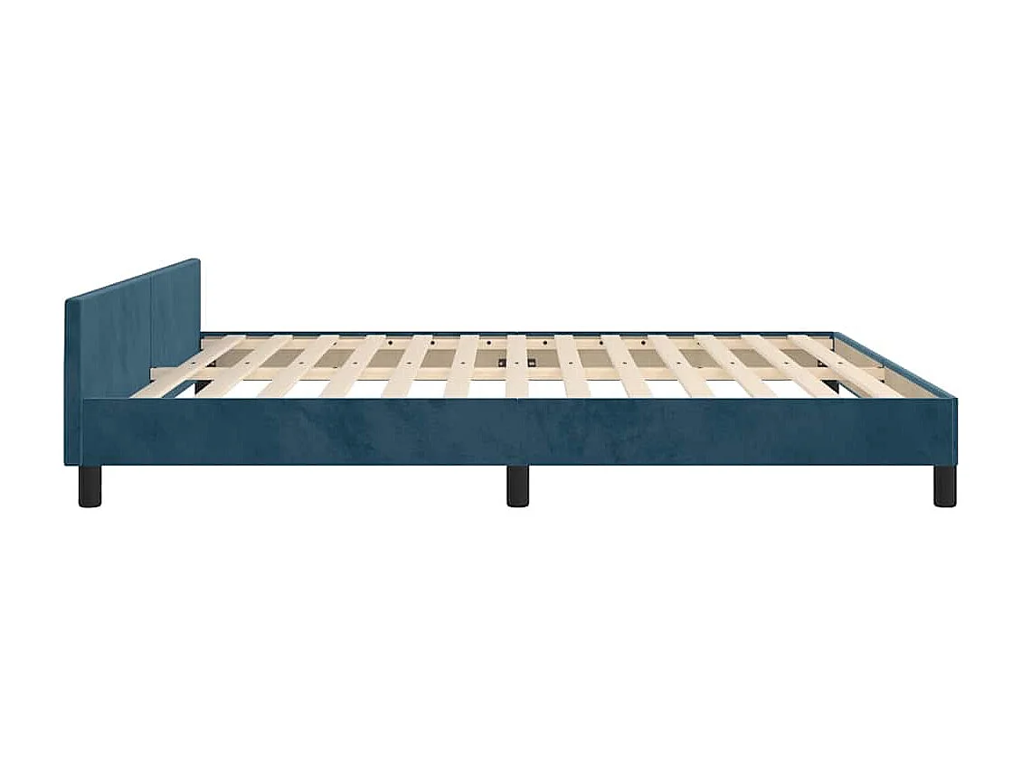 Bedframe zonder matras 160x200 cm fluweel donkerblauw