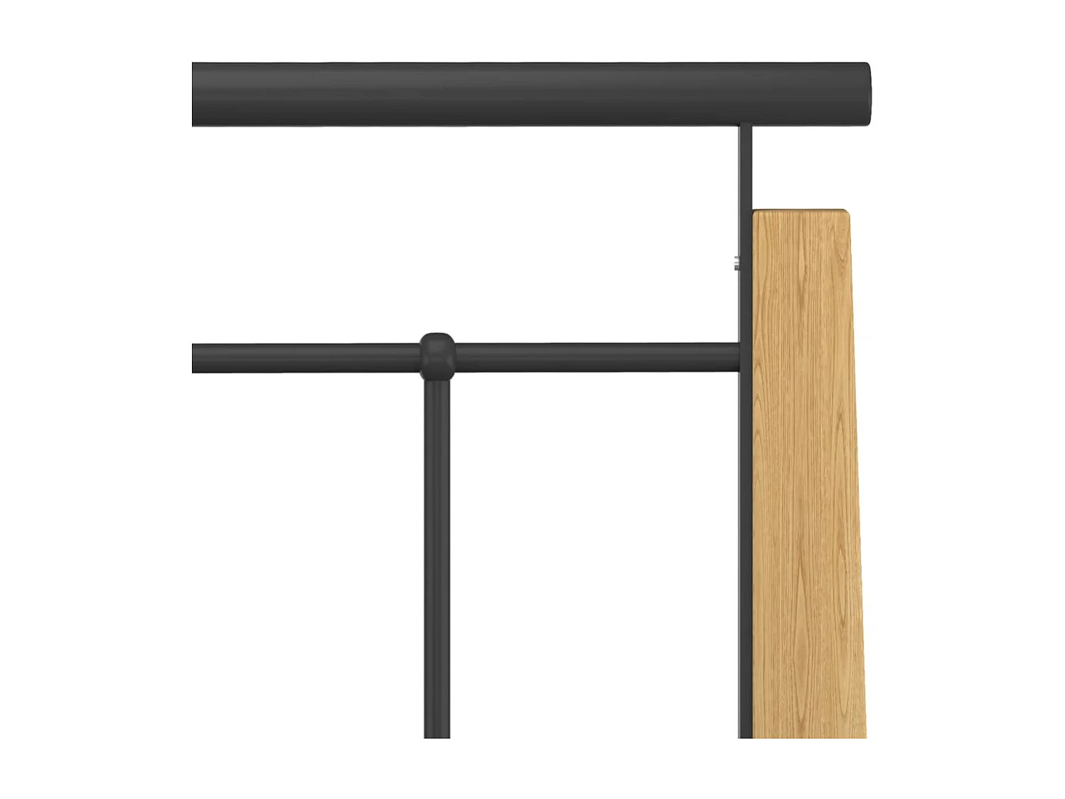 Bedframe metaal en massief eikenhout 200x200 cm