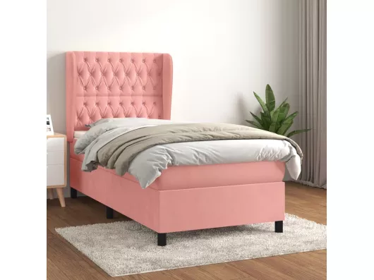 Kauf Unique Boxspringbett mit Matratze Rosa 90x190 cm Samt