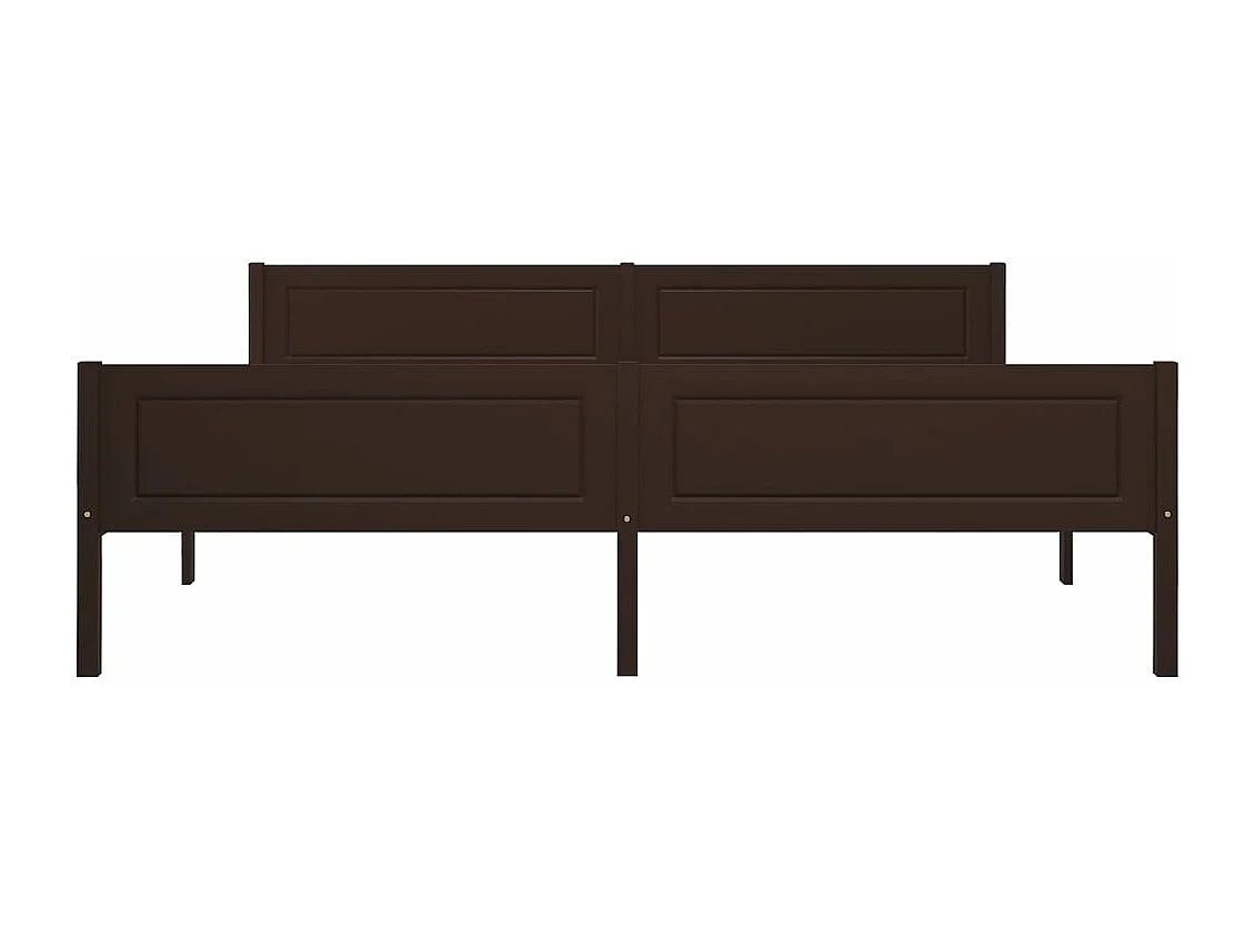 Bedframe massief grenenhout donkerbruin 180x200 cm