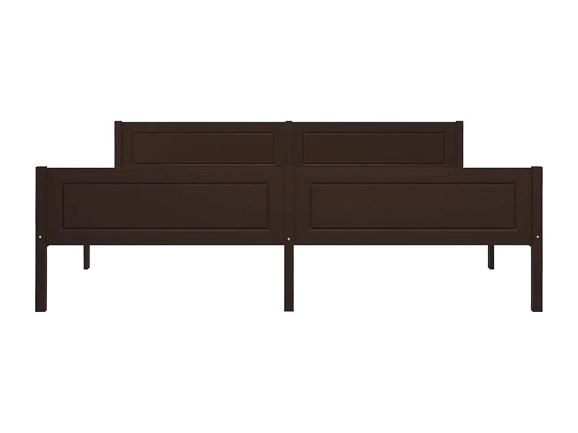 Bedframe massief grenenhout donkerbruin 180x200 cm