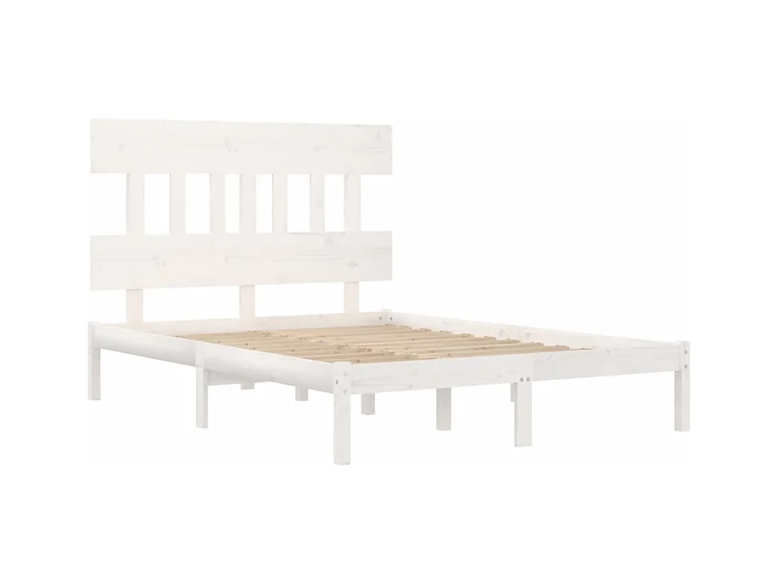 Bedframe massief hout wit 180x200 cm