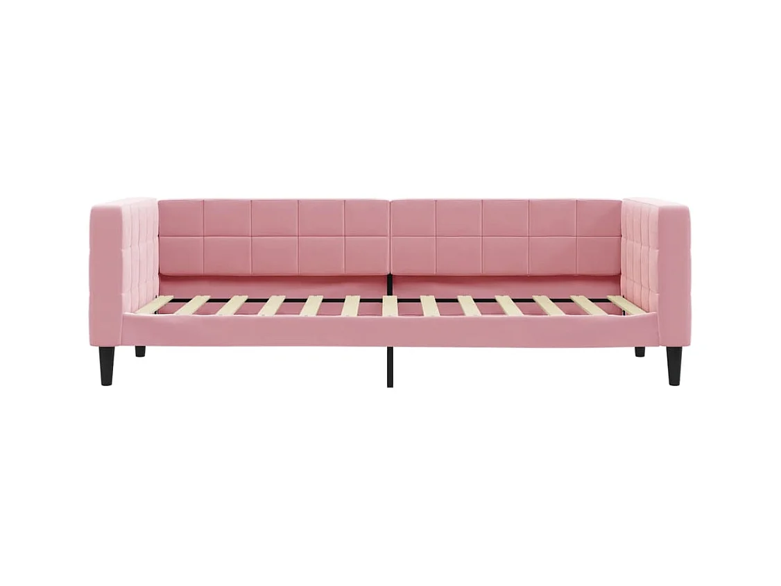 Lit de jour avec matelas rose 80x200 cm velours