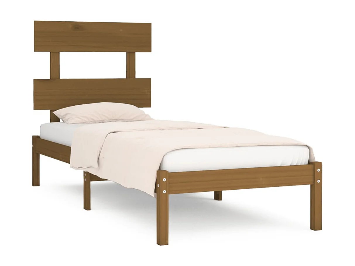 Cadre de lit sans matelas marron miel 100x200 cm bois massif