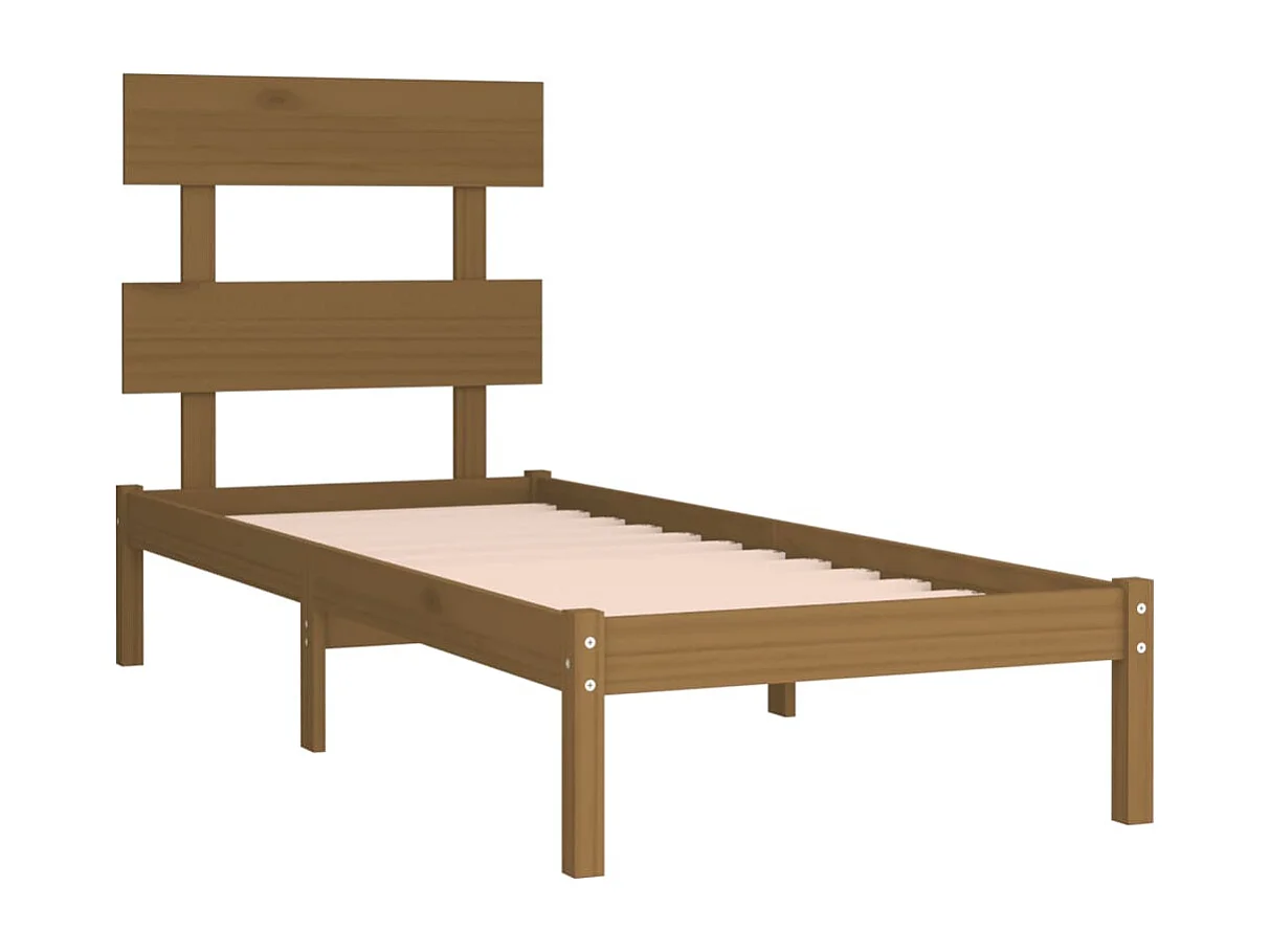 Cadre de lit sans matelas marron miel 100x200 cm bois massif