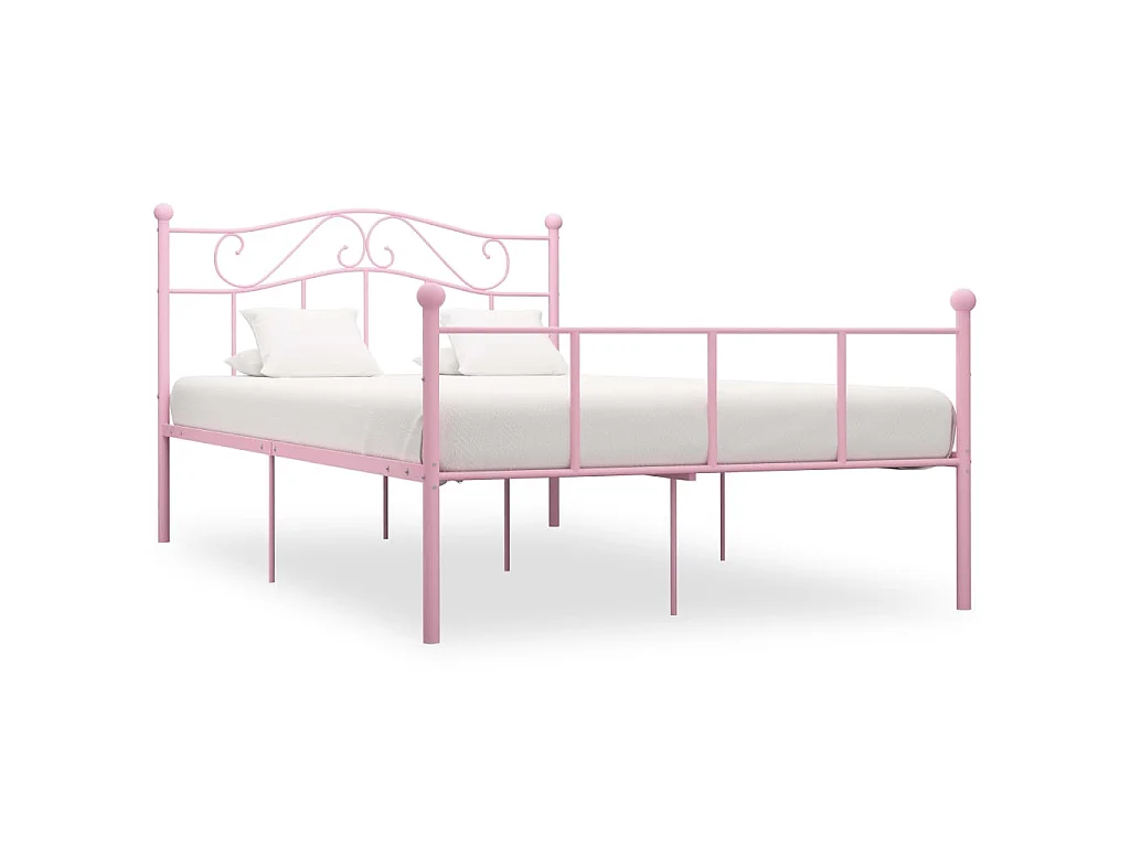Bedframe metaal roze 160x200 cm