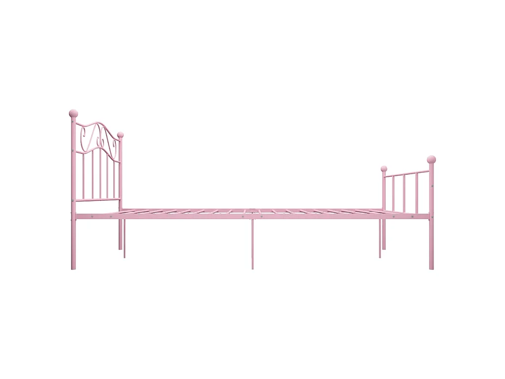 Cadre de lit sans matelas rose métal 160x200 cm
