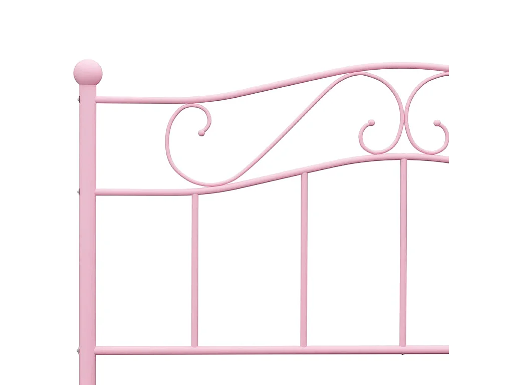 Cadre de lit sans matelas rose métal 160x200 cm