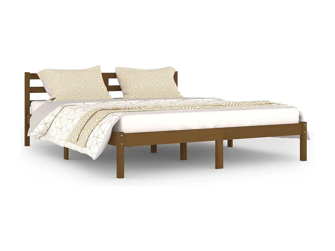 Cadre de lit Bois massif de pin 160x200 cm Marron miel