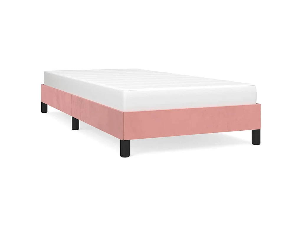 Cadre de lit sans matelas rose 80x200 cm velours