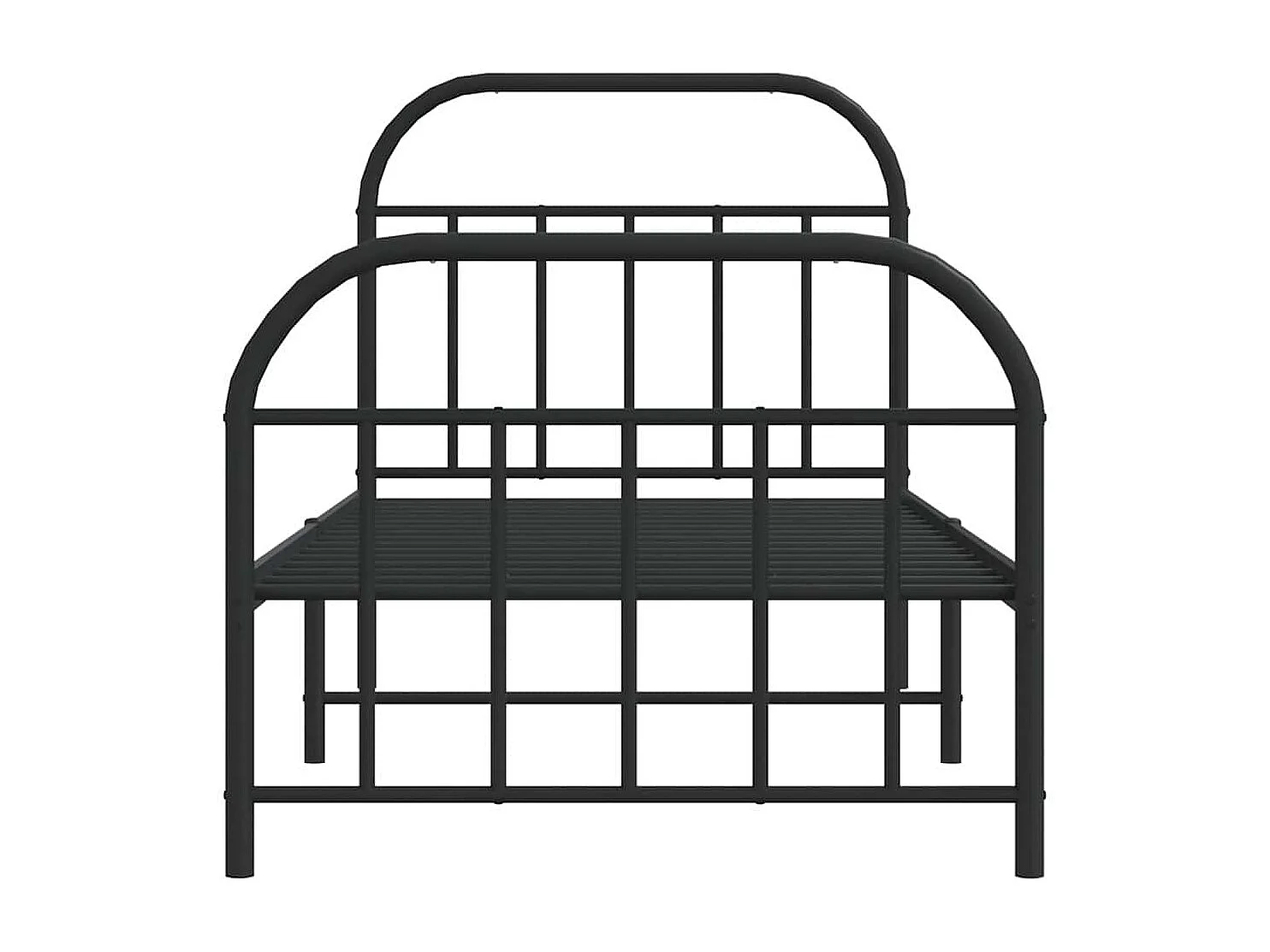 Cadre de lit métal sans matelas avec pied de lit noir 90x200 cm