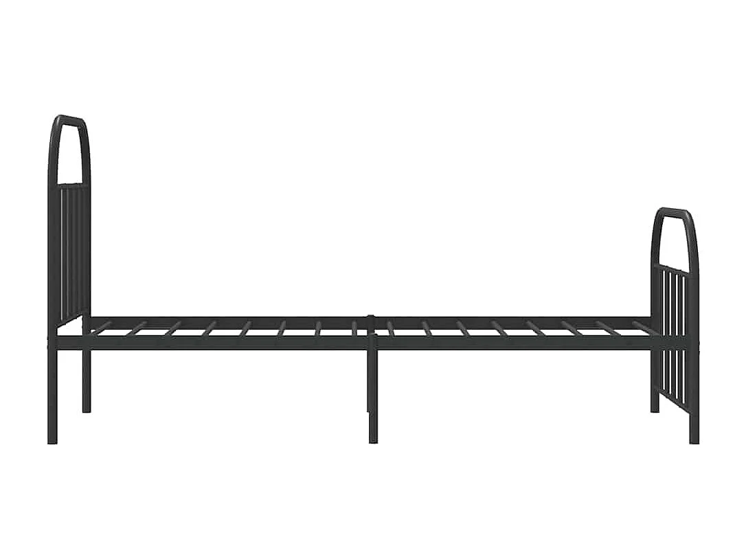 Cadre de lit métal sans matelas avec pied de lit noir 90x200 cm