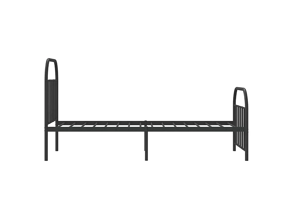 Cadre de lit métal sans matelas avec pied de lit noir 90x200 cm