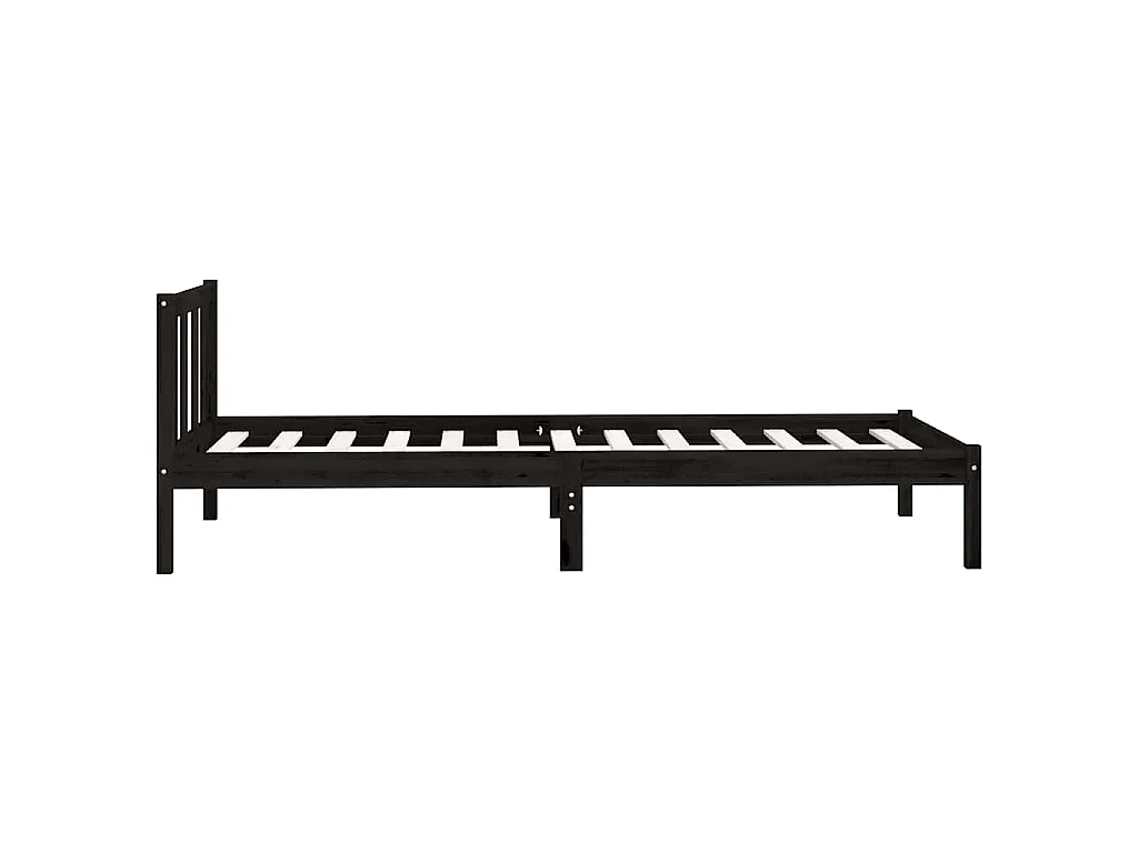Giroletto in Legno Massello Nero 75x190 cm Small Single