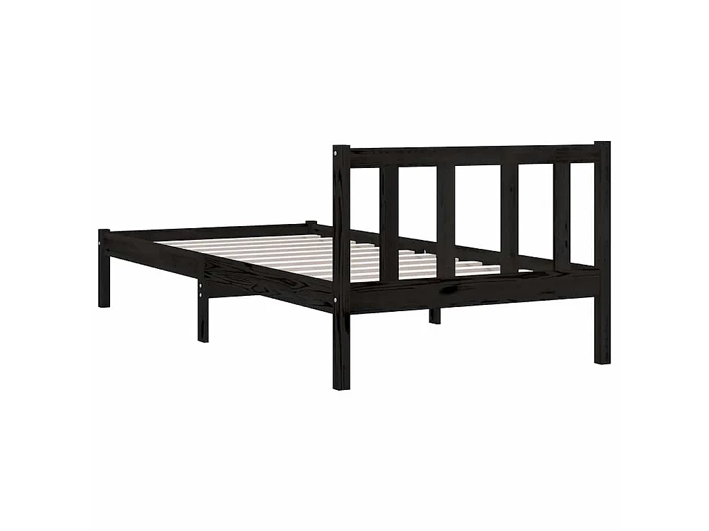 Giroletto in Legno Massello Nero 75x190 cm Small Single