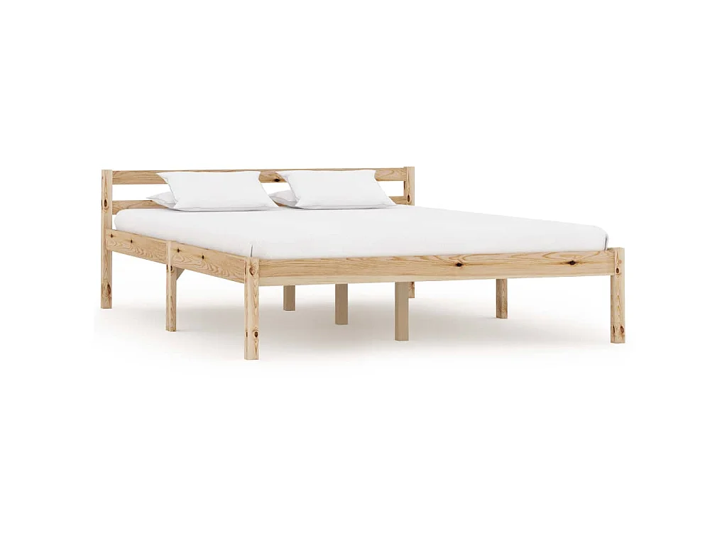 Estrutura de cama 140x200 cm madeira pinho maciço