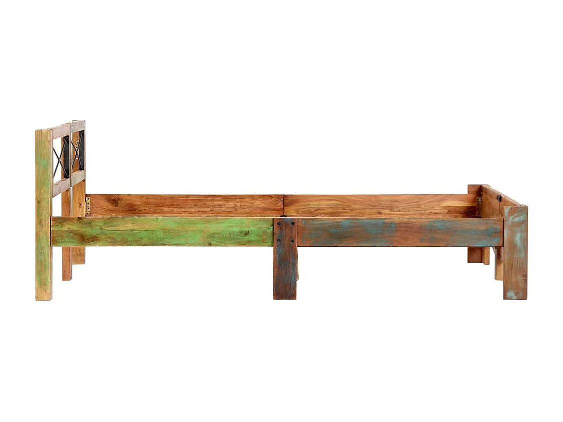 Cadre de lit Bois de récupération massif 140 x 200 cm