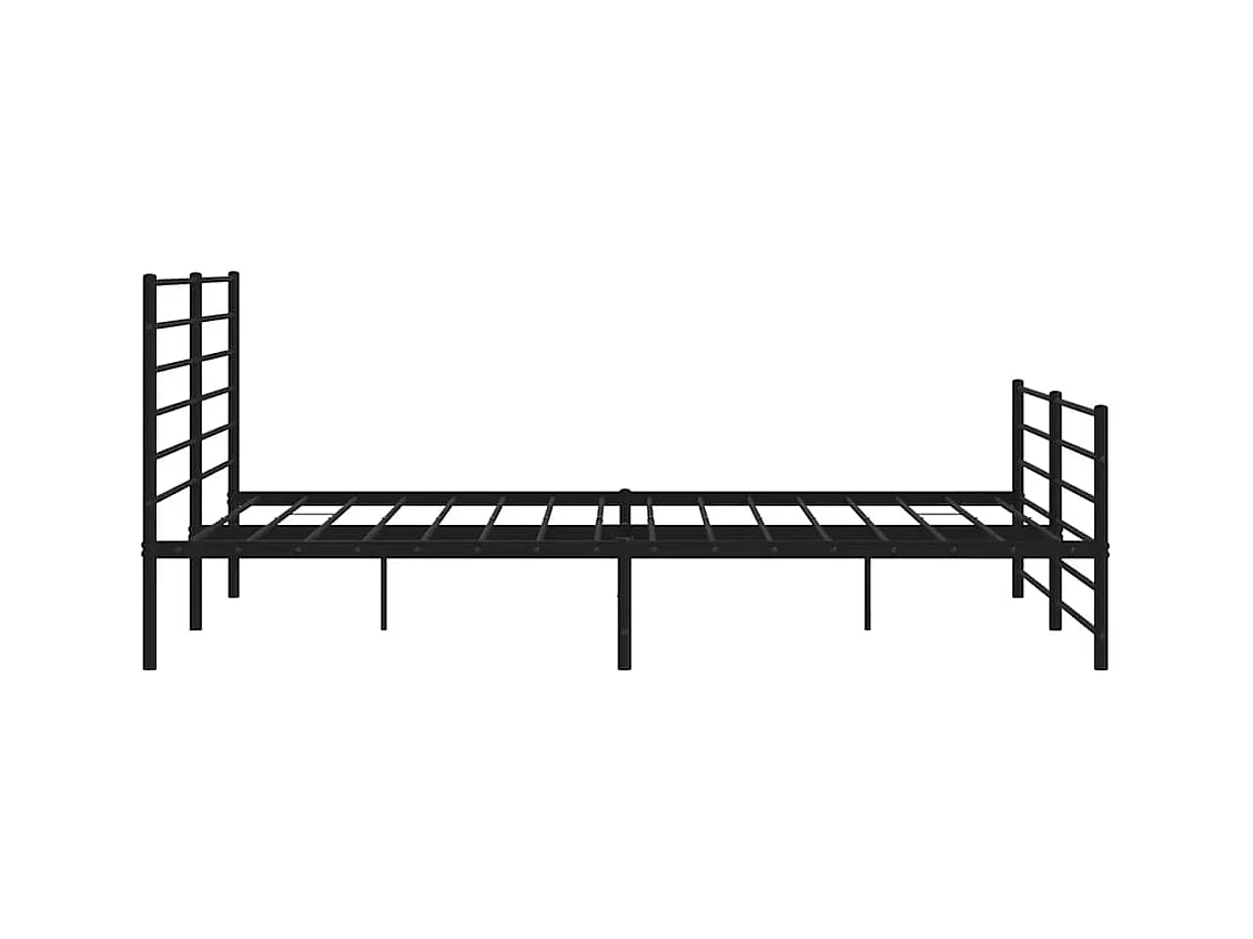 Cadre de lit métal sans matelas avec pied de lit noir 193x203cm