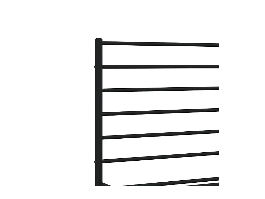 Cadre de lit métal sans matelas avec pied de lit noir 193x203cm