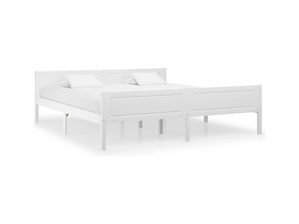 Bedframe massief grenenhout wit 180x200 cm