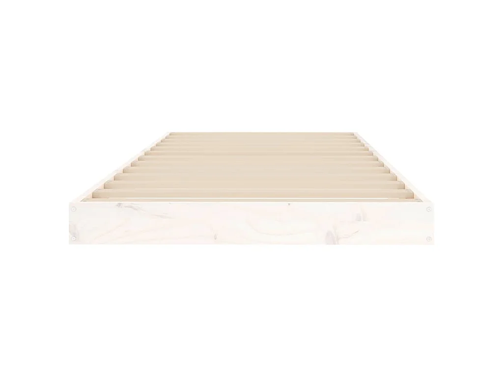 Cadre de lit sans matelas blanc 75x190 cm bois de pin massif