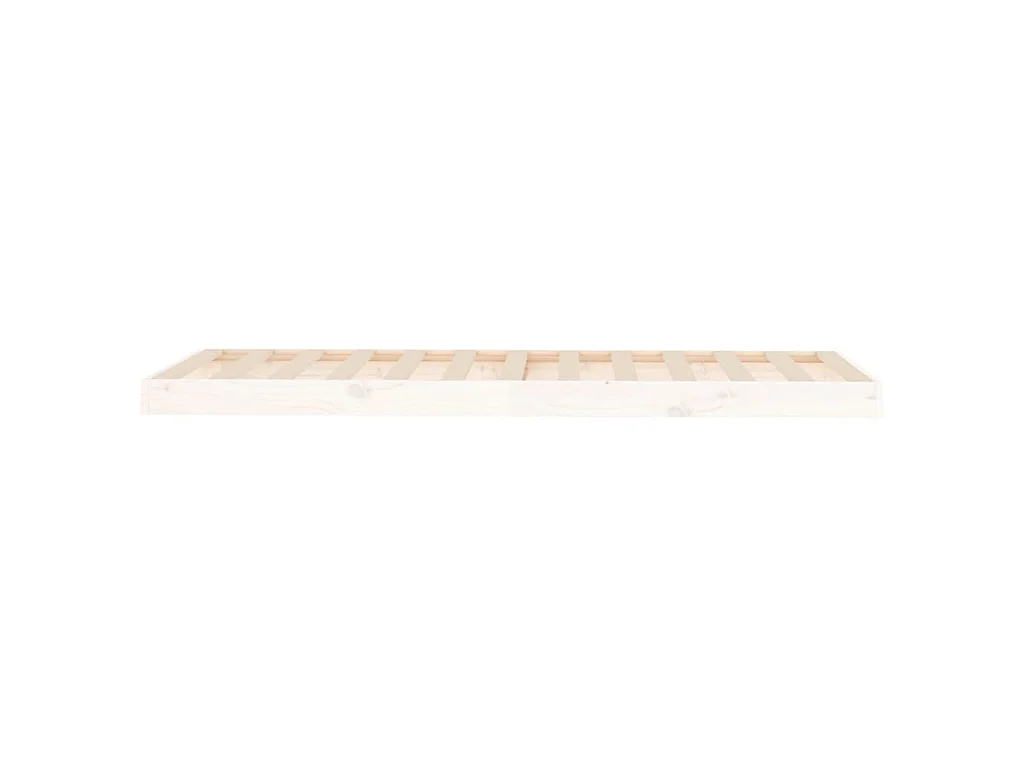 Cadre de lit sans matelas blanc 75x190 cm bois de pin massif