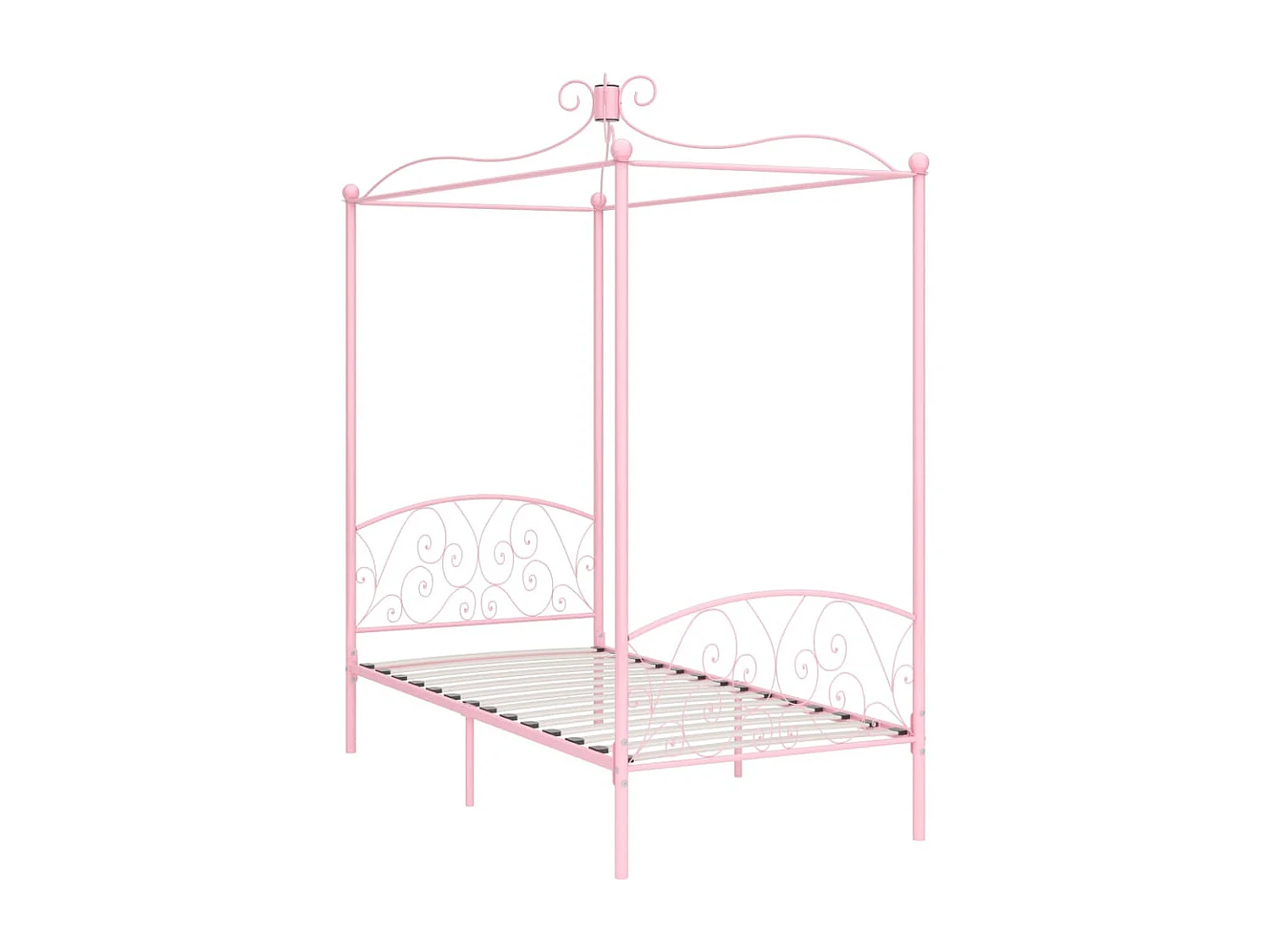 Cadre de lit à baldaquin sans matelas rose métal 90x200 cm