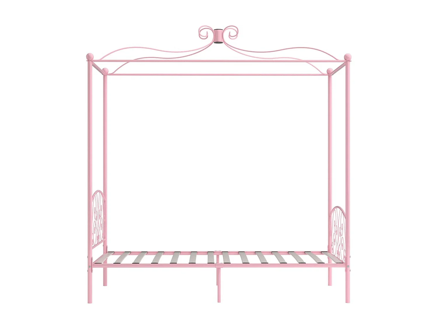 Cadre de lit à baldaquin sans matelas rose métal 90x200 cm