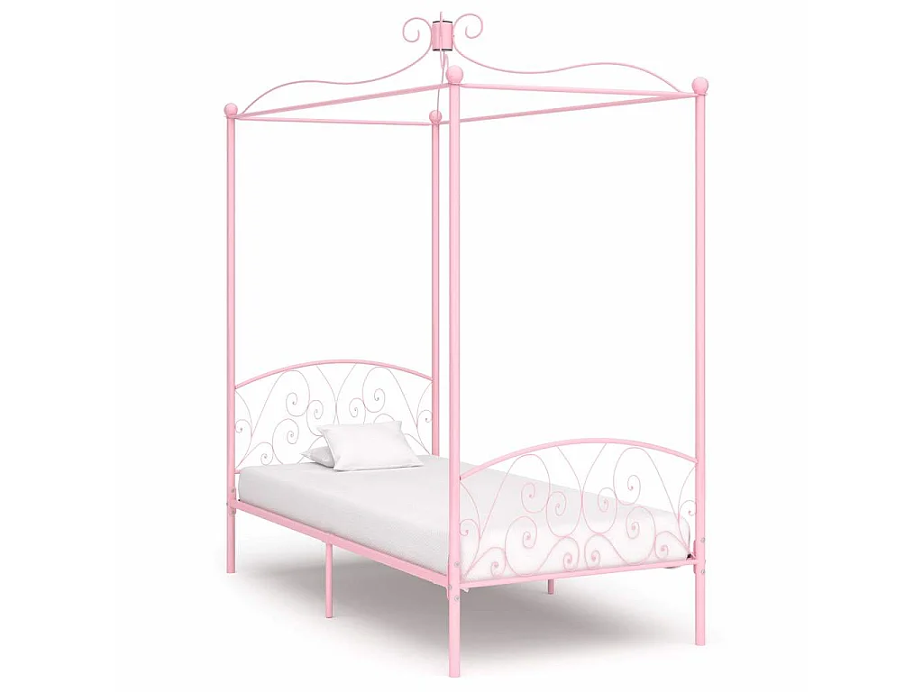 Himmelbett-Gestell Rosa Metall 90 x 200 cm