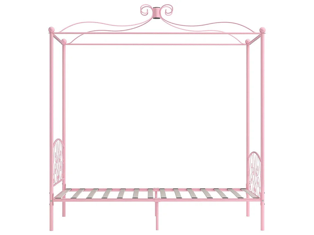 Himmelbett-Gestell Rosa Metall 90 x 200 cm