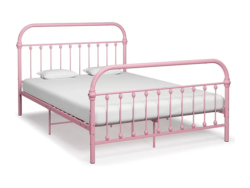 Estructura de cama sin colchón metal rosa 140x200 cm