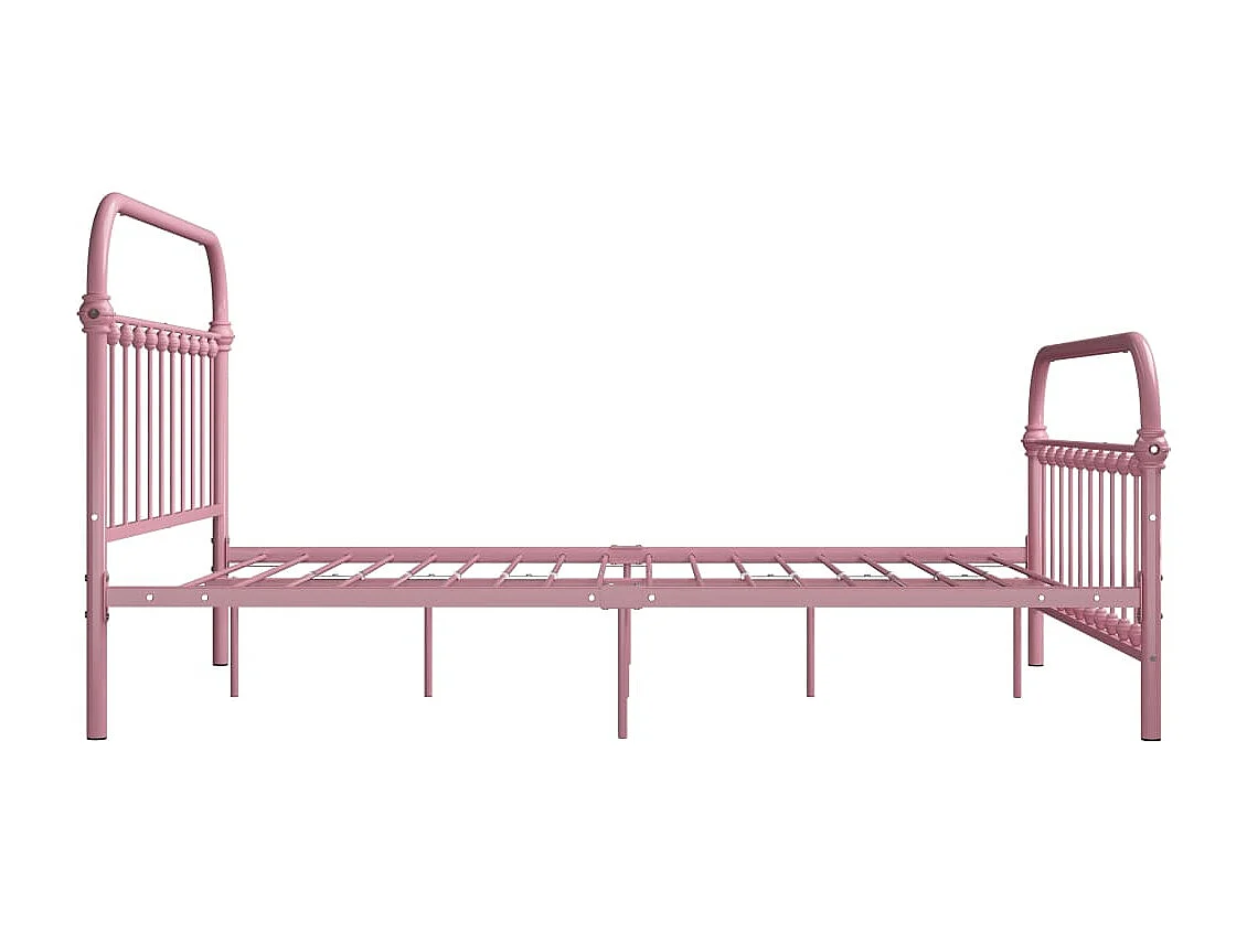 Cadre de lit sans matelas rose métal 140x200 cm