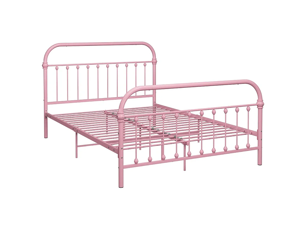 Estrutura de cama 140x200 cm metal rosa