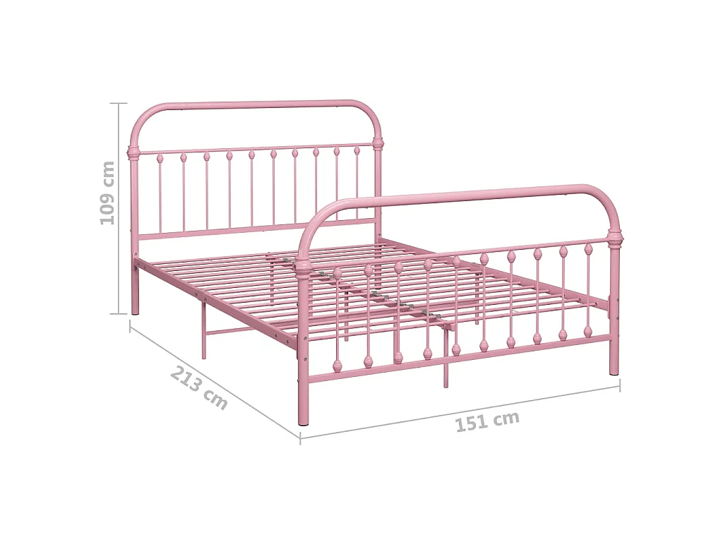 Estrutura de cama 140x200 cm metal rosa