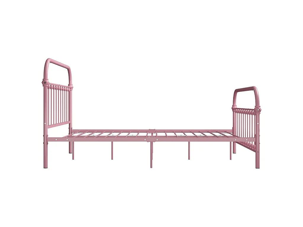 Estrutura de cama 140x200 cm metal rosa