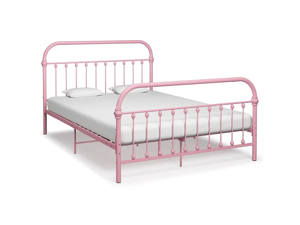 Estrutura de cama 140x200 cm metal rosa
