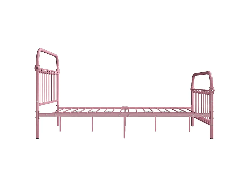 Estrutura de cama 140x200 cm metal rosa