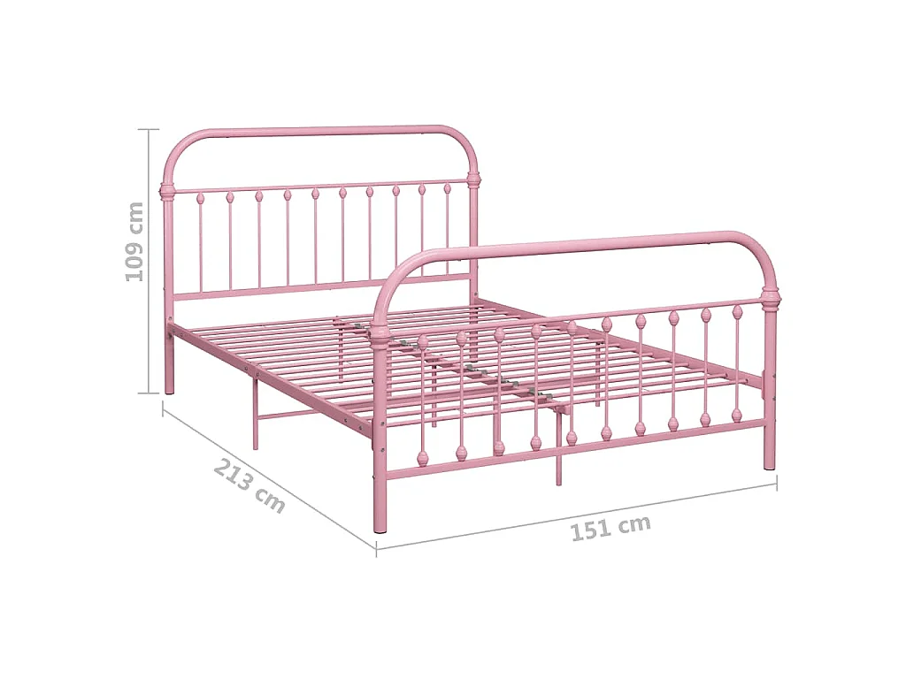 Estrutura de cama 140x200 cm metal rosa