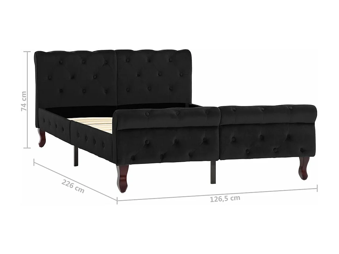 Bettgestell Schwarz Samt 120 x 200 cm
