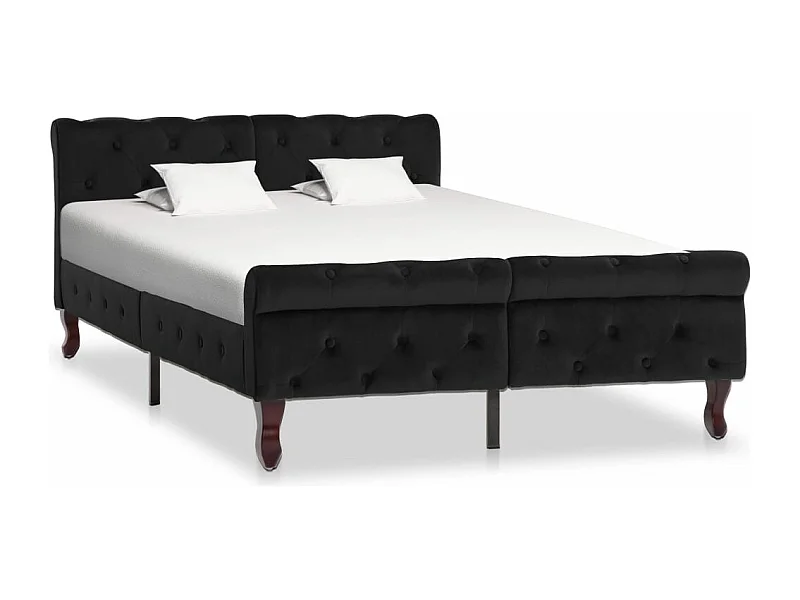 Estrutura de cama 120x200 cm veludo preto