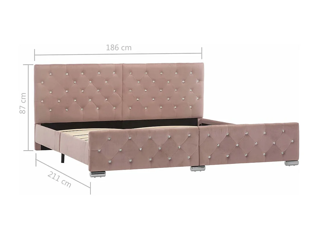 Bedframe fluweel roze 180x200 cm