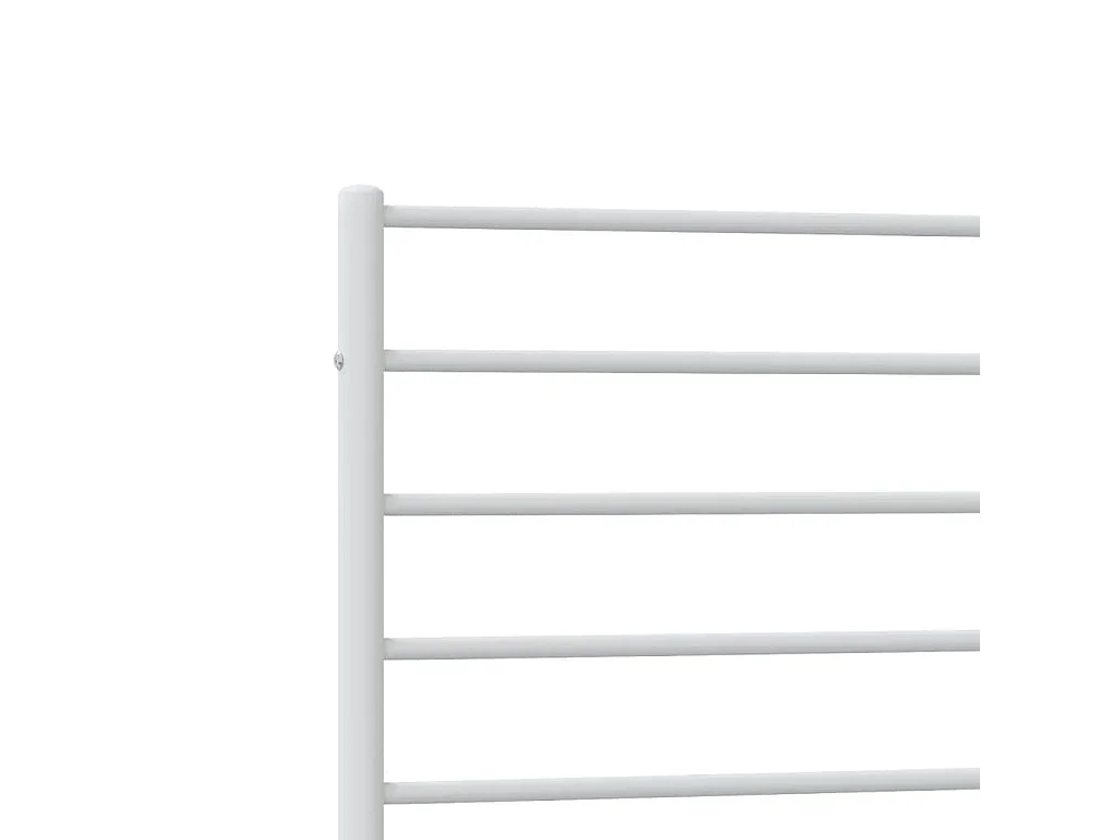 Cadre de lit métal sans matelas et tête de lit blanc 107x203 cm
