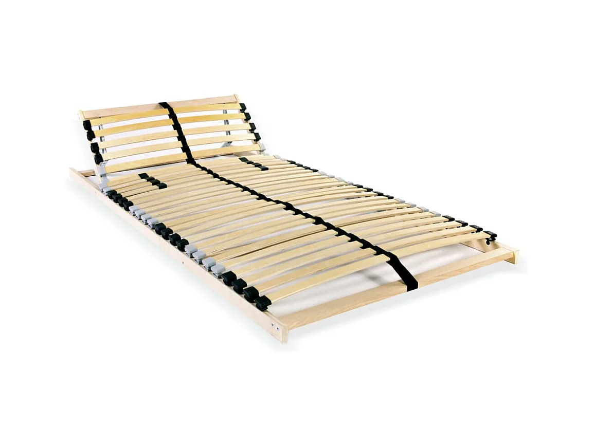 Sommier à lattes sans matelas avec 28 lattes 7 zones 80x200 cm