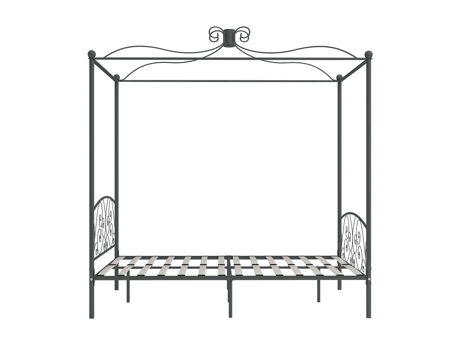 Himmelbett-Gestell Grau Metall 160 x 200 cm