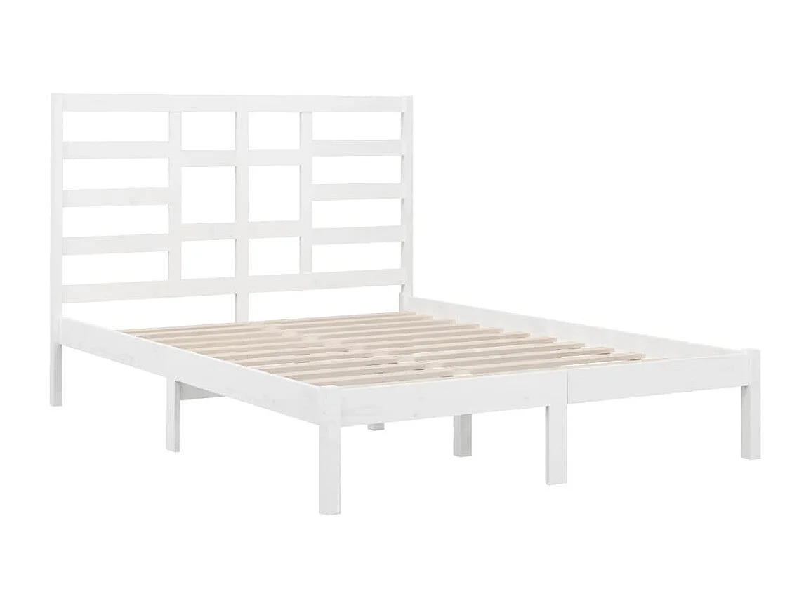 Cadre de lit sans matelas blanc bois massif 120x200 cm